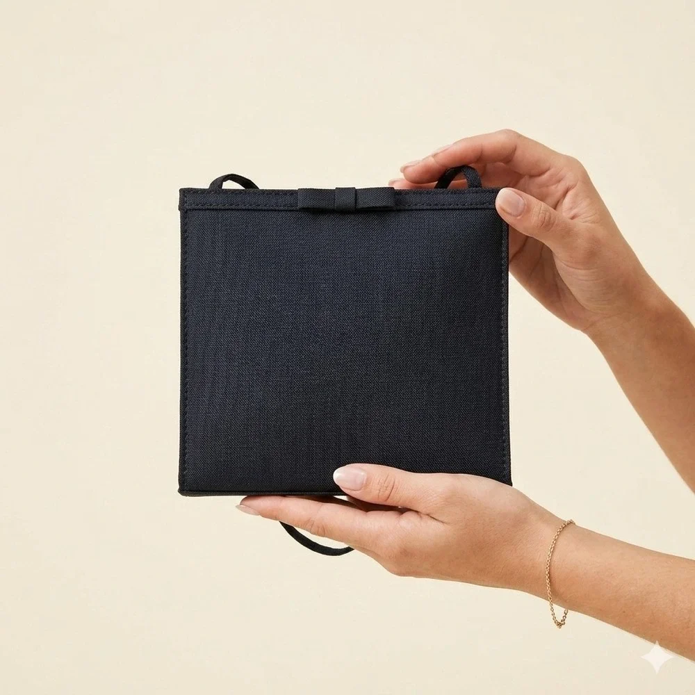 Women's Evening Mini Handbag w/‎ Bow Accent Black Formal